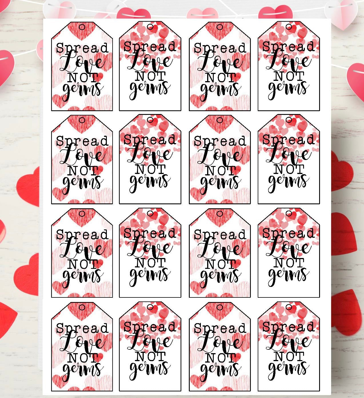 Spread Love, Not Germs – Gift Tags