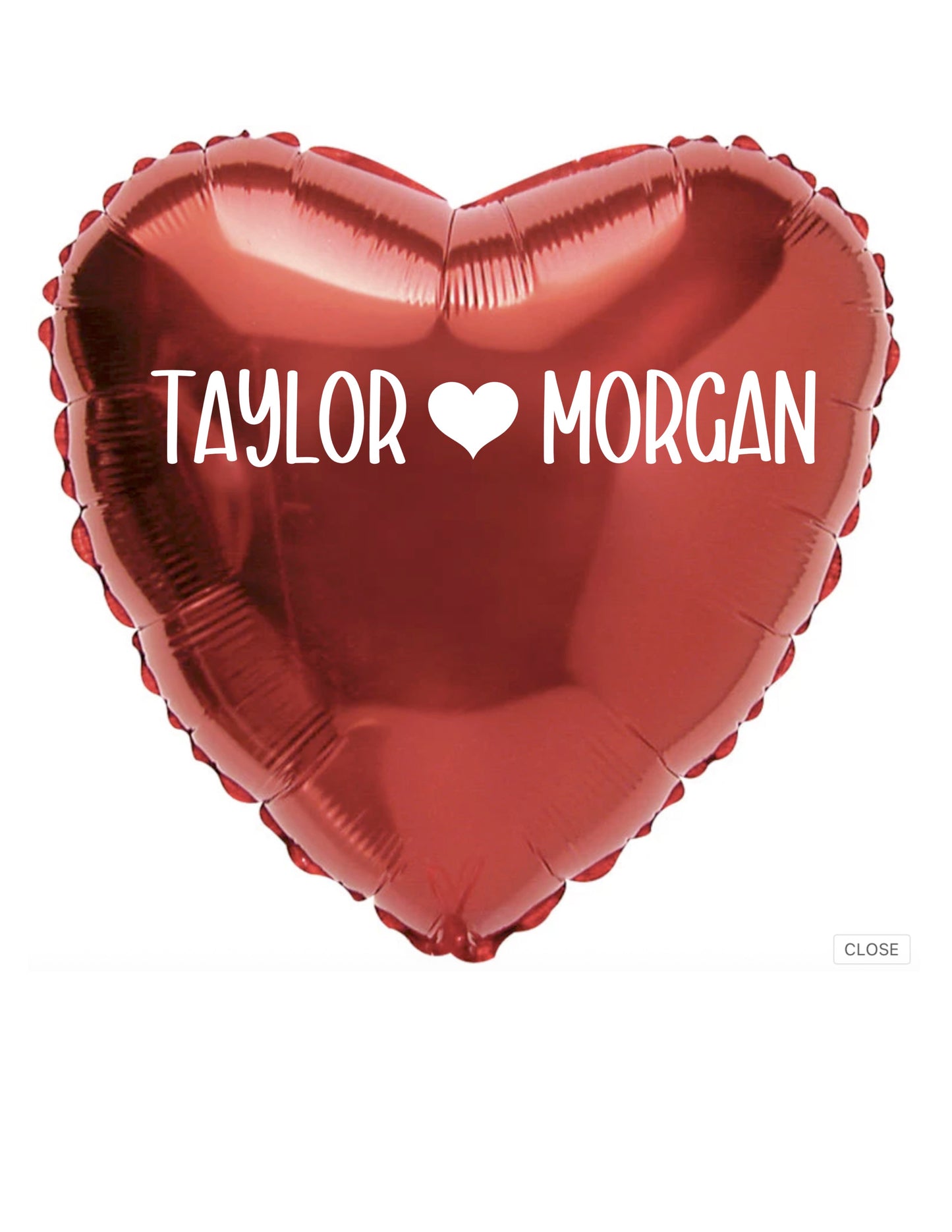 Personalized Heart Balloon - Custom Vinyl Name or Message 18”